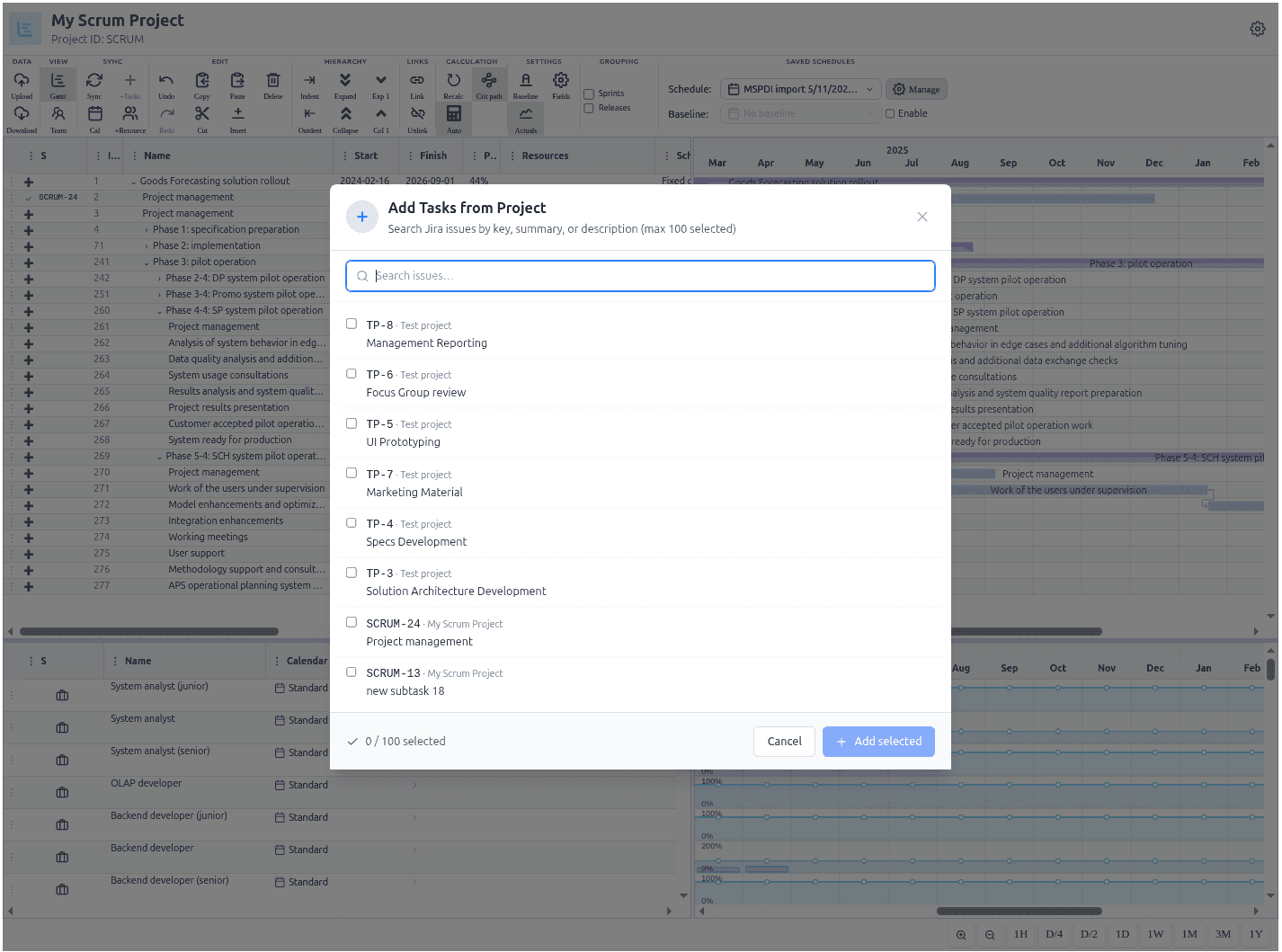 Tasks and Links